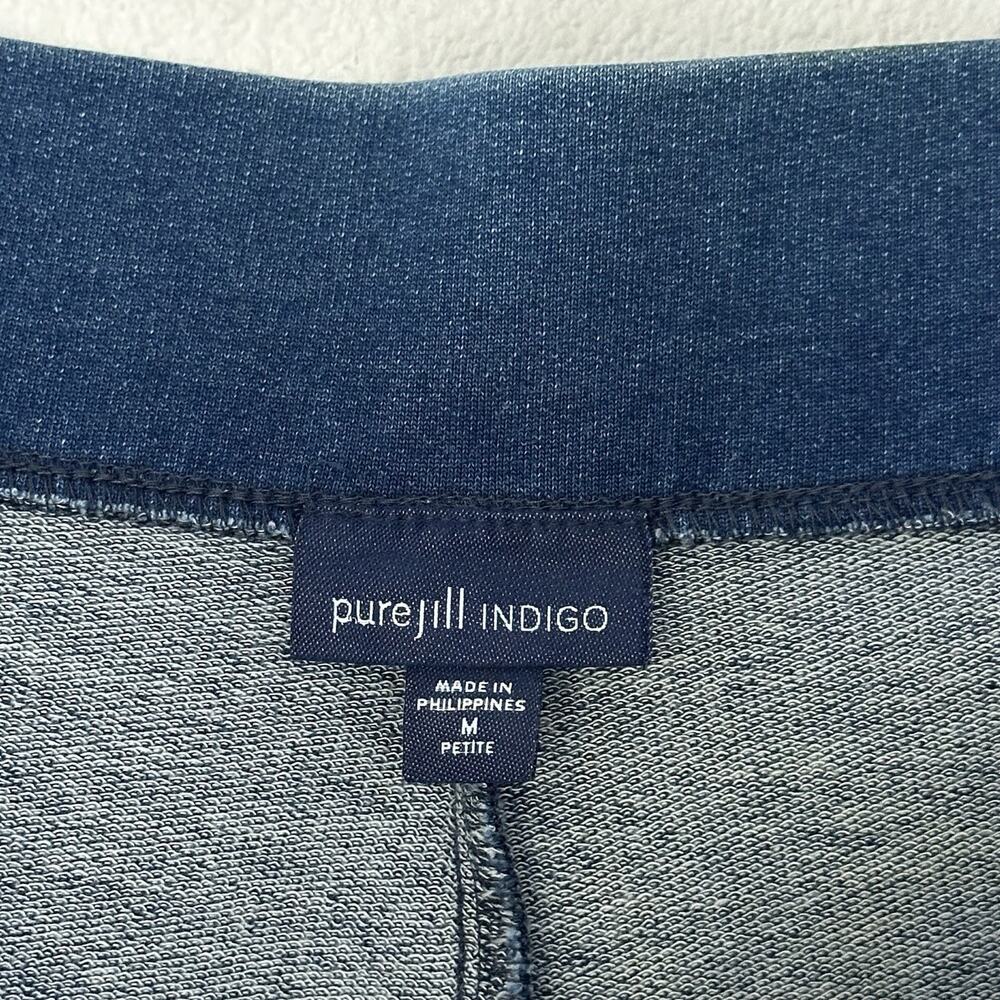 Pure Jill Indigo Wide Leg Pant Women Petite M Blue Stretch Cropped Coastal Lagen - Picture 6 of 10